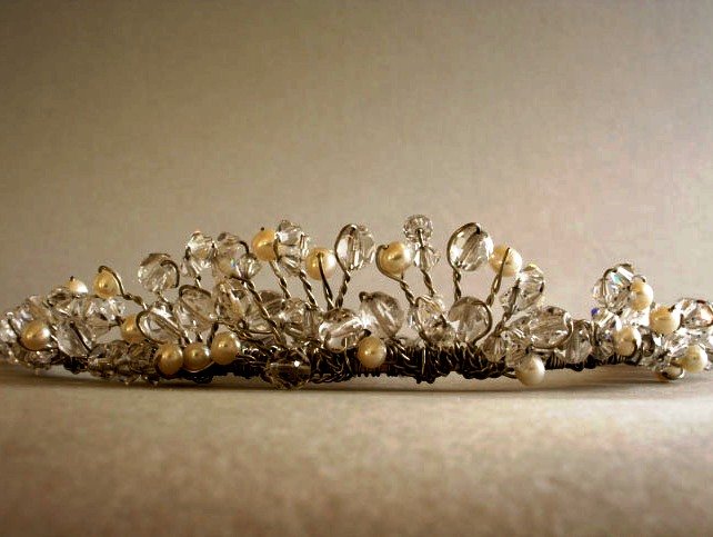 My True Love Tiara of Freshwater Pearls & Crystals