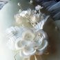 Ivory Heart Pillow with sheer pleated lace border