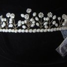 Renee Romano "Natalie" Tiara of Freshwater Pearls and Margarita Crystals