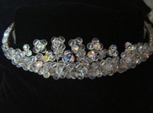 Moonstruck Tiara in Moonstone & Aurora Borealis Tiara by Elizabeth Claire
