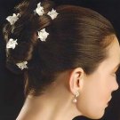 Graceful Porcelain Flower Hair Jewelry with Crystal Centers - set of 6 AA330