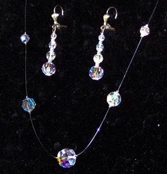 Galaxy Necklace & Earring Set in Aurora Borealis Crystal by Elizabeth Claire
