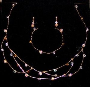 Thea handcrafted wire & Crystal Jewelry Set by Elizabeth Claire,