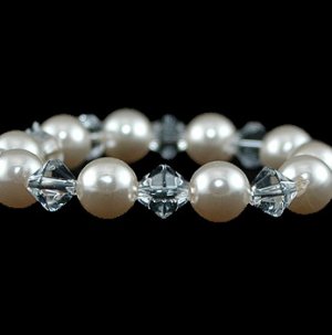 Simplicity Crystal & Pearl Bracelet in your choice of over 30 colors