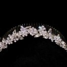 Perfect Pear Cubic Zirconia & Swarovski Crystal Comb  set in Non-tarnishing Silver