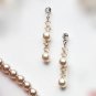 Graceful Lily Drop Earring in Crystal and Pearl
