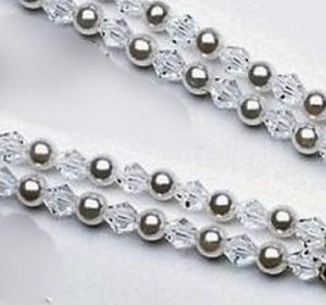 Grace Double Strand Pearl & Crystal Bracelet in your choice of colors