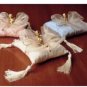 Marcella Collection Angel Topped Ring Bearer Pillow in Off White w/Gold