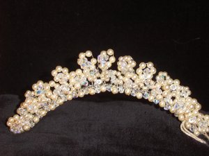 Caelyn Swarovski Pearl & Crystal Comb style Tiara by Kristina Eaton