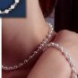 Graceful Lily Single Strand Pearl and Crystal Bracelet