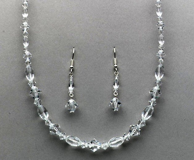 Bailee Swarovski Crystal Necklace & Earring Set in Clear or Aurora Borealis