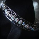 Caroline's Circles Band/Tiara in Silver and Aurora Borealis Crystal