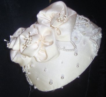 Juliette, Dupioni Silk and Silk Satin Handcrafted beaded Juliette cap