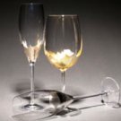 Set of 2 T Davlin Designs Champagne Toasting Goblets in Platinum or 24kt Gold