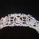 Celestine Clear Swarovski Crystal and Pearl  Openwork Tiara on a Silver Frame