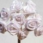Package of 48 White Ribbon Roses for Favors and Crafts
