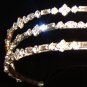 Samia Split Crystal Band Tiara of Baguette, Brilliant & Marquis Crystals set in Silver