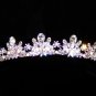 Ora Tiara with Large Oval Swarovski Crystals set in an intricate Rhodium open tiara band