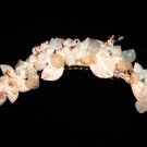 Ciara Crepe and Organza Flower Fascinator with Pearls, Sequins & Crystals