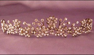 Large Butterfly Tiara by Thomas Knoell in antique Silver & Clear Crystal