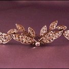 Large Fall Tiara by Thomas Knoell in antique Sterling Silver with Clear Crystals