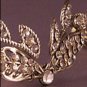 Large Fall Tiara by Thomas Knoell in antique Sterling Silver with Clear Crystals