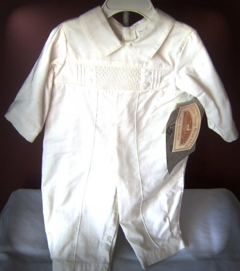 Little Things Mean Alot White Cotton Longall with Smocked detailed front