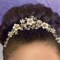 Champagne & Roses Bridal Comb in Champagn & Gold with crystal & pearls