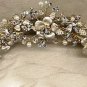 Champagne & Roses Bridal Comb in Champagn & Gold with crystal & pearls