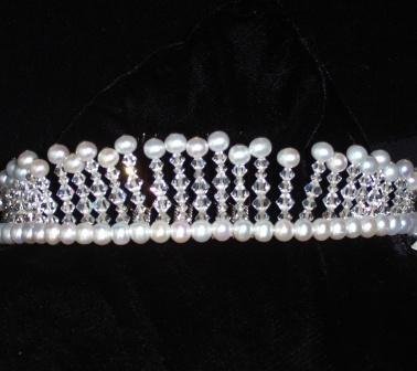 Gleam - Freshwater Pearl & Swarovski Crystal Tiara by Winters &Rain