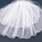 Sheer Glamour Beaded Tulle & Chiffon Elbow length Veil in White