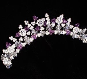 Sparkling Colours Tiara Comb with Pearls & your choice of Swarovski Crystals
