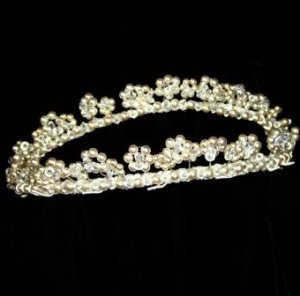 Spring Flowers Swarovski Pearl & Crystal Split Band Tiara by Kristina Eaton