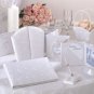 Wedding Cake Card Box in White or Ivory with Satin Roses & Pearls