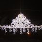 Annalise Face Frame Crystal Crown in Silver with crystal cascades