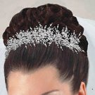 Floating Flowers Free Form  Swarovski Crystal Tiara, Custom Colors available.