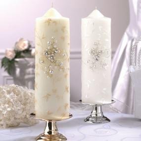 Pearl Garden Unity Candle with Free Tapers & Candle Sticks-a !wonderful candle stablizier