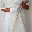 Organza Wrap with Wide Satin Trim in White, Ivory or Black or Custom colors