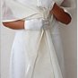 Plus SizeSilk Organza Wrap with Wide Satin Trim in Diamond Whiteor Ivory Silk