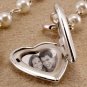 Personalized Pearl Bracelet with Sterling Silver Plate Heart Locket Charm