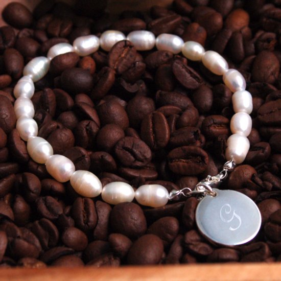 Simplicity Freshwater Pearl & Silver Personalized Bracelet