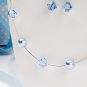 Colored Glass Pearl & Swarovski Crystal Earring & Necklace Set
