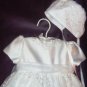 Sarah Louise White Embroidered Organza & Satin Christening Gown & Bonnet #127