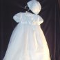 Organza and Italian Satin Beaded Christening Gown by Designer Sarah Louise Style 125Z