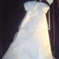 Sarah Louise White Organza Aline Christening Gown & Bonnet #136 with lace &  beading