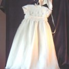 Sarah Louise White Rose Bodice w/Petal Hem Christening Gown & Bonnet #137