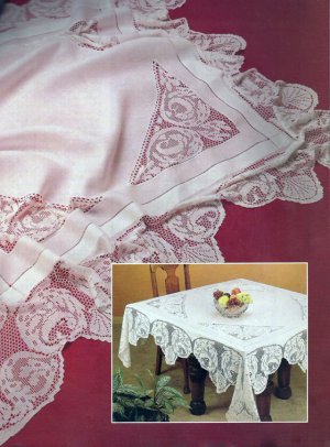 CROCHET PATTERN ONLY Tablecloth Edging Napkins 13 DIY