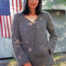 KNITTING PATTERN ONLY Pullover Sweater Hood Pockets 5