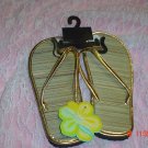 GIRL GOLD FLIP FLOPS/THONG-BAMBOO-NWT-SWEET!