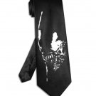 Alien tie black and silver satin silk Xenomorph necktie